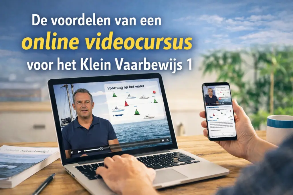 Online videocursus Klein Vaarbewijs 1 volgen op een laptop en smartphone.